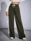 LT1K Camo Green Side Stripe Wide-Leg Trouser (Made For Summer).