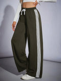 LT1K Camo Green Side Stripe Wide-Leg Trouser (Made For Summer).