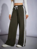 LT1K Camo Green Side Stripe Wide-Leg Trouser (Made For Summer).