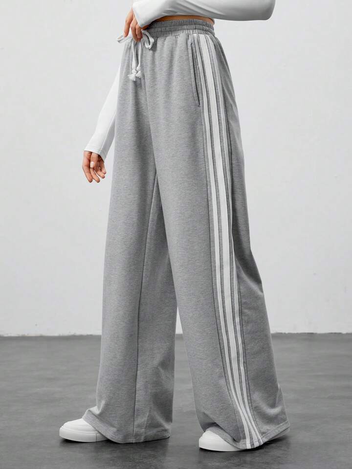 LT1K Grey Side Stripe Wide-Leg Trouser (Made For Summer).