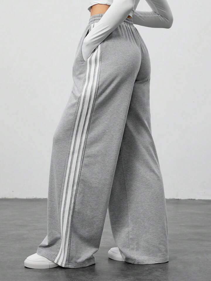 LT1K Side Stripe Wide-Leg Trouser.(Perfect For All Season)