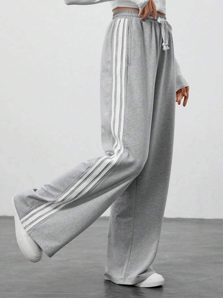 LT1K Side Stripe Wide-Leg Trouser.(Perfect For All Season)