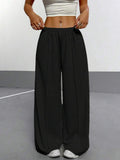 LT1K Pure Black Front-Seam Wide-Leg Trouser (Made For Summer).