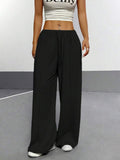 LT1K Pure Black Front-Seam Wide-Leg Trouser (Made For Summer).