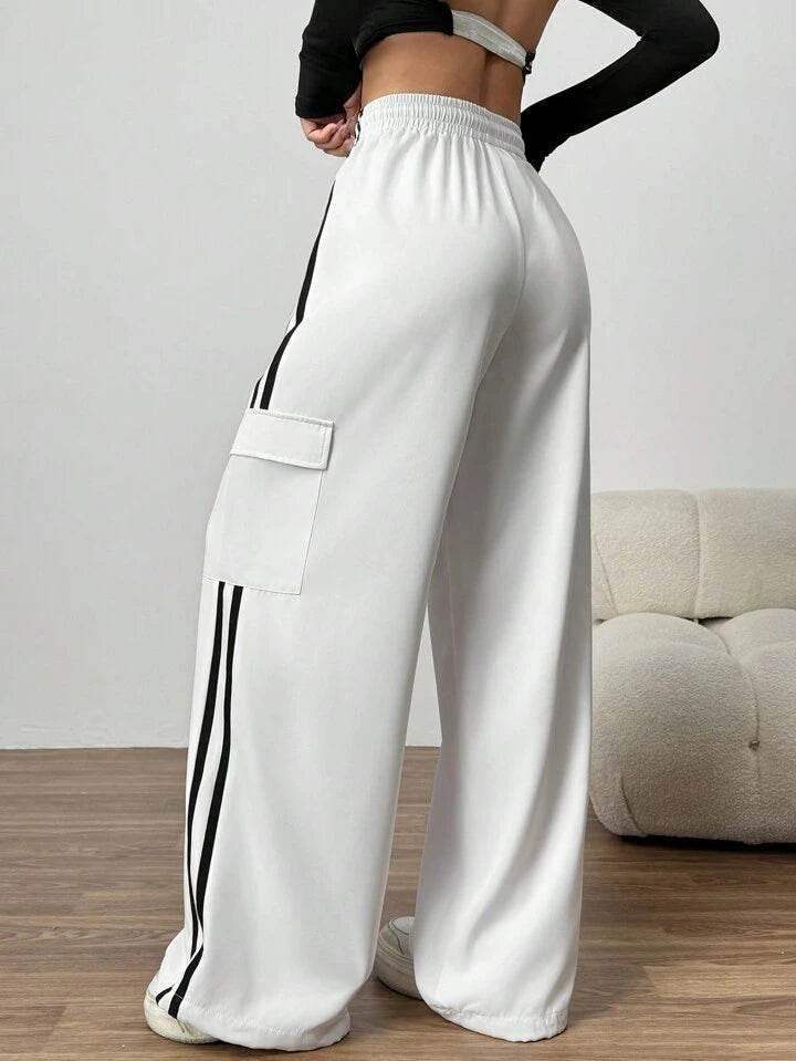 LT1K Stripe Cargo Wide-Leg Trouser (Perfect For All Season)