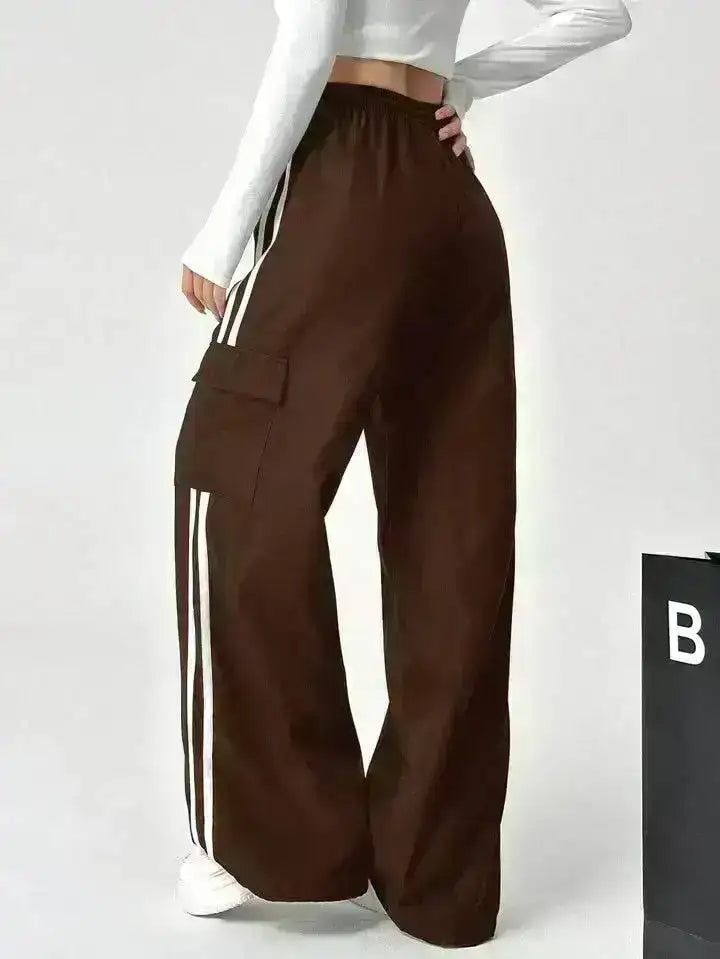 LT1K Stripe Cargo Wide-Leg Trouser (Perfect For All Season)