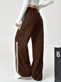 LT1K BrownSide Stripe Cargo Wide-Leg Trouser (Made For Summer).