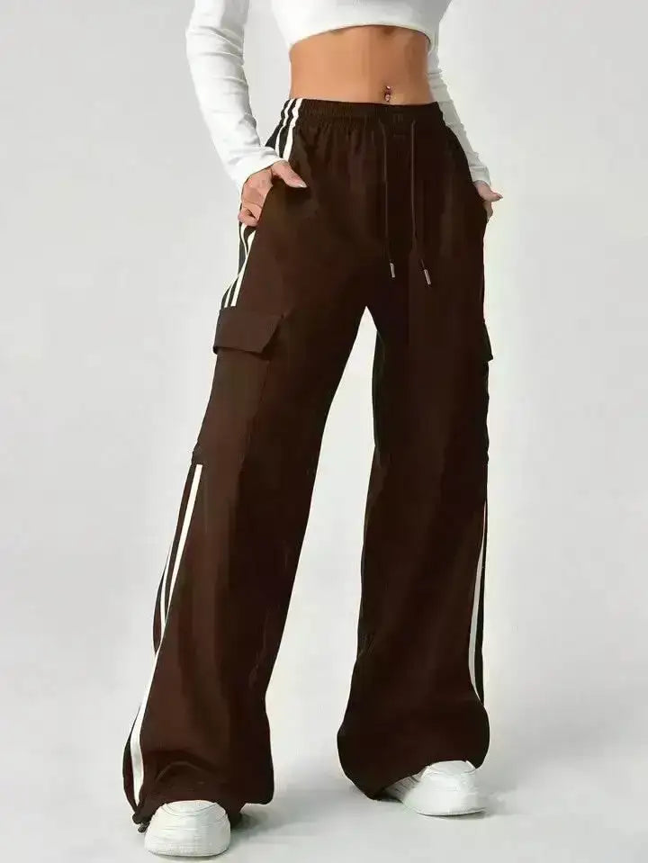 LT1K Stripe Cargo Wide-Leg Trouser (Perfect For All Season)
