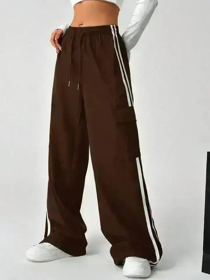 LT1K BrownSide Stripe Cargo Wide-Leg Trouser (Made For Summer). - lessthan1thousand