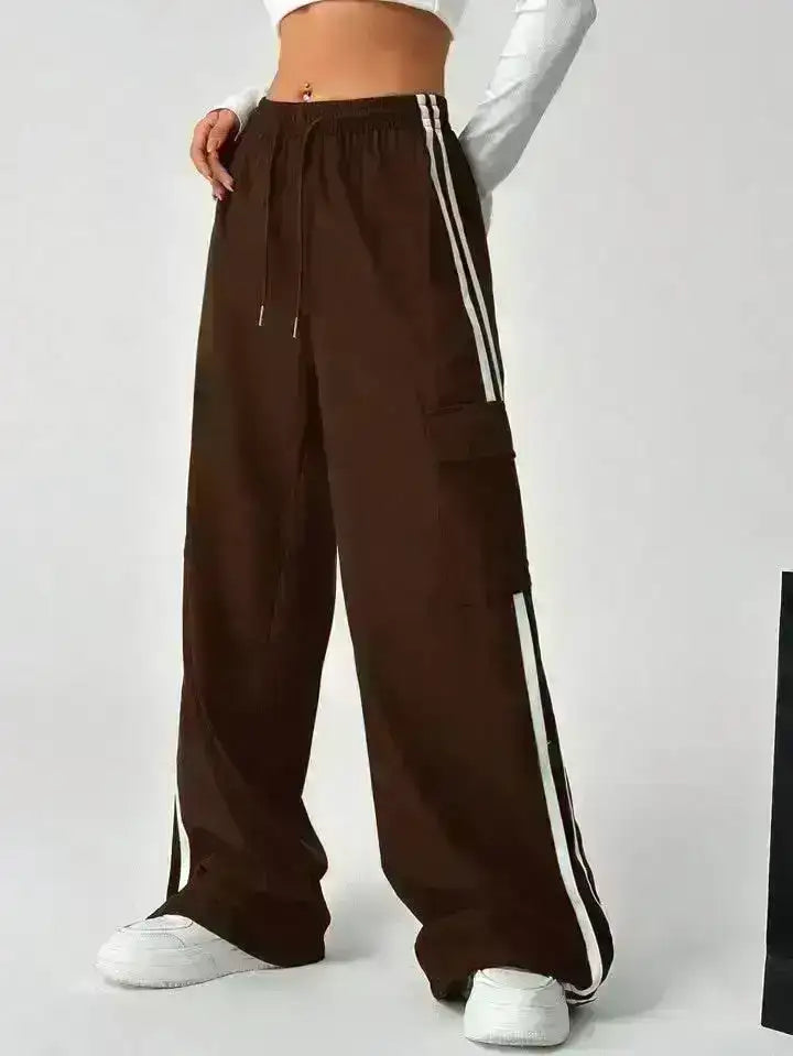 LT1K Stripe Cargo Wide-Leg Trouser (Perfect For All Season)