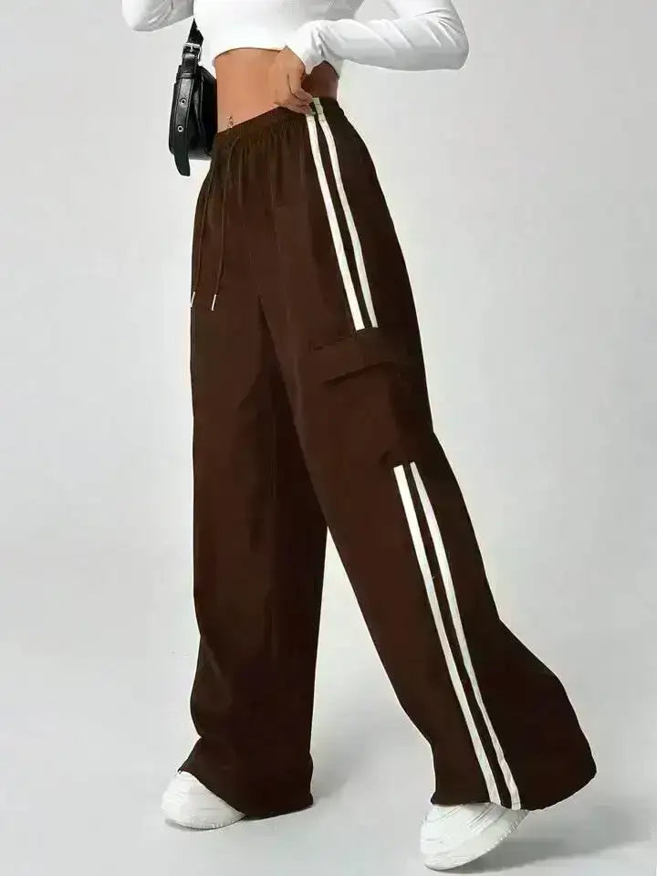 LT1K Stripe Cargo Wide-Leg Trouser (Perfect For All Season)