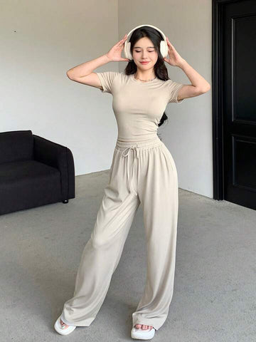 LT1K Sand Wide-Leg Trouser (Made For Summer).