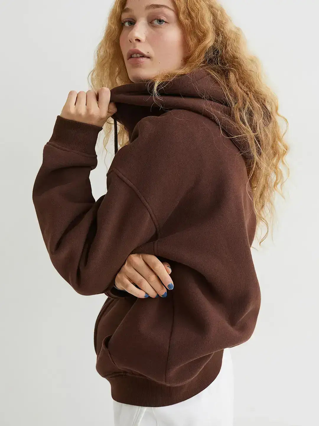 LT1K Brown Zipper Oversize hoodie.