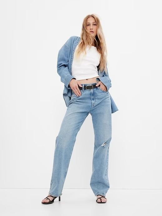 IMS Light-Blue High-Waisted 90S Loose Jeans lessthan1thousand