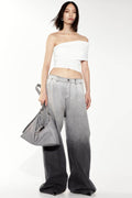 LT1K Black Two-Tone Wide-Leg Jeans - lessthan1thousand