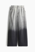 LT1K Black Two-Tone Wide-Leg Jeans - lessthan1thousand