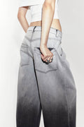 LT1K Black Two-Tone Wide-Leg Jeans - lessthan1thousand