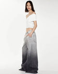 LT1K Black Two-Tone Wide-Leg Jeans - lessthan1thousand