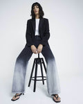 LT1K Black Two-Tone Wide-Leg Jeans (Stitched Hem) - lessthan1thousand