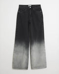 LT1K Black Two-Tone Wide-Leg Jeans (Stitched Hem) - lessthan1thousand