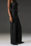 LT1K Black Utility Pocket Wide-Leg Frayed Hem Jeans. - lessthan1thousand