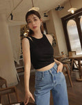 LT1K Blue Two-Tone Wide-Leg Jeans. - lessthan1thousand