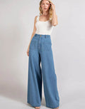 ZARA Light Blue Utility Pocket Wide-Leg Frayed Hem Jeans. - lessthan1thousand