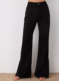 LT1K Pure Black Split Hem High-Waisted Flare Jeans. - lessthan1thousand