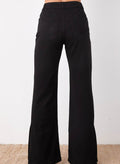 LT1K Pure Black Split Hem High-Waisted Flare Jeans. - lessthan1thousand