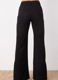 LT1K Pure Black Split Hem High-Waisted Flare Jeans. - lessthan1thousand