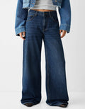 MANGO Dark-Blue Wide Leg Jeans. - lessthan1thousand