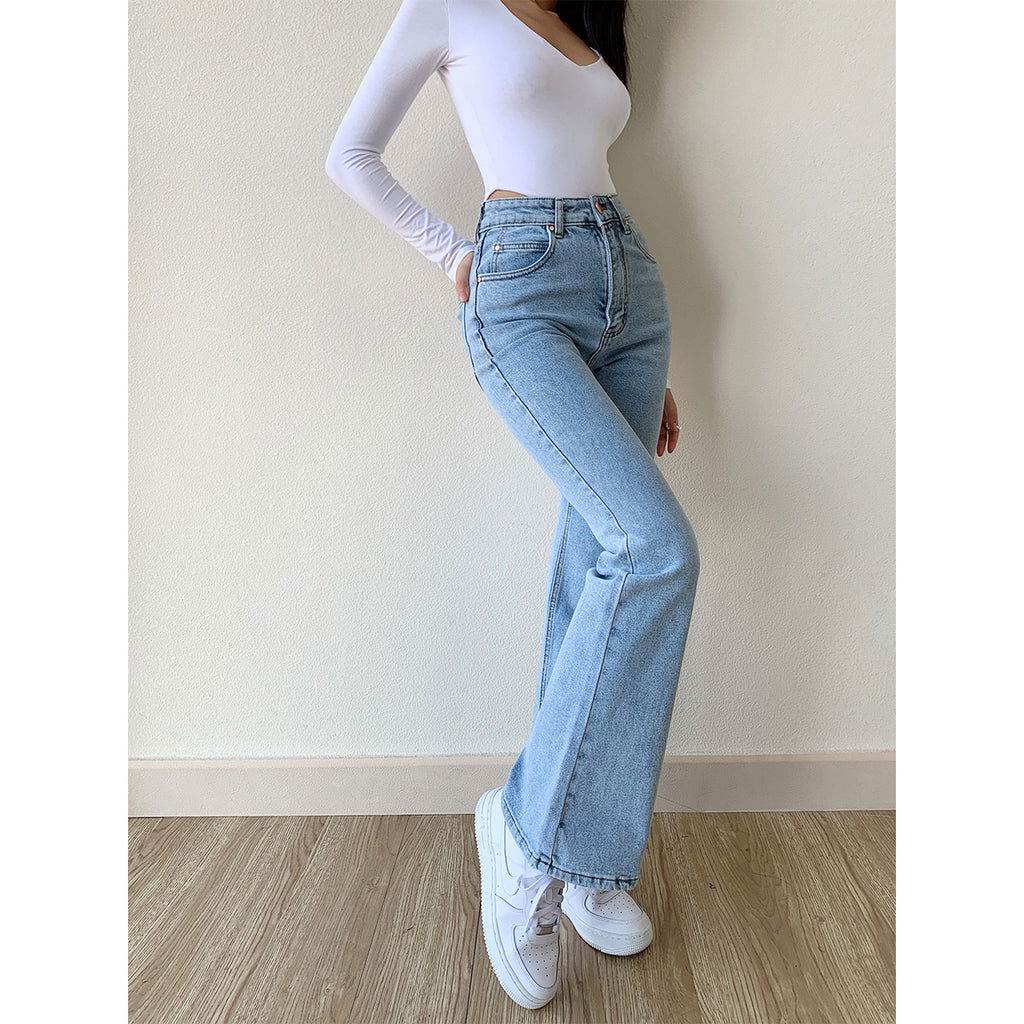Bershka Light Blue High-Waisted Flare Jeans. - lessthan1thousand