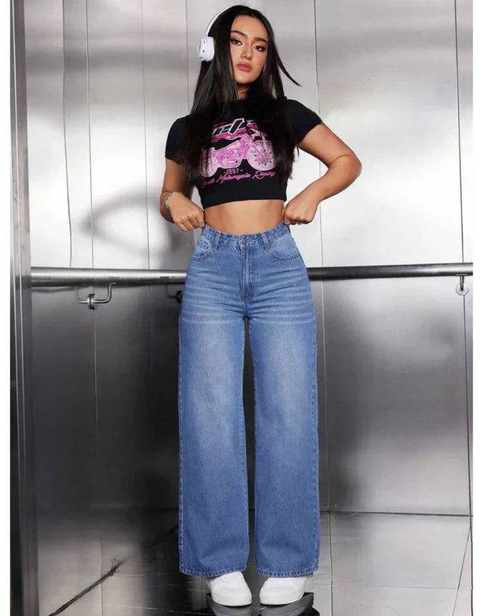 ZARA MID-Blue Wide Leg Jeans. - lessthan1thousand