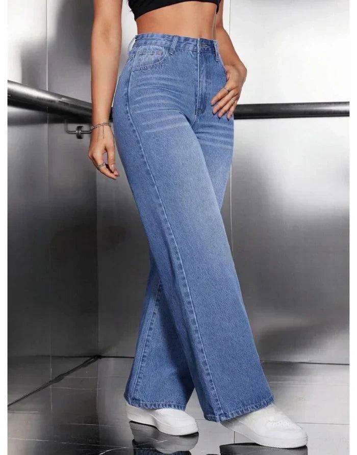 MID-Blue Wide Leg Jeans. (Minor Faults) - lessthan1thousand