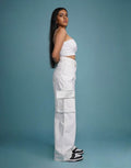 Bershka White Cargo Wideleg Jeans. - lessthan1thousand