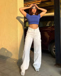 Bershka White Cargo Wideleg Jeans. - lessthan1thousand