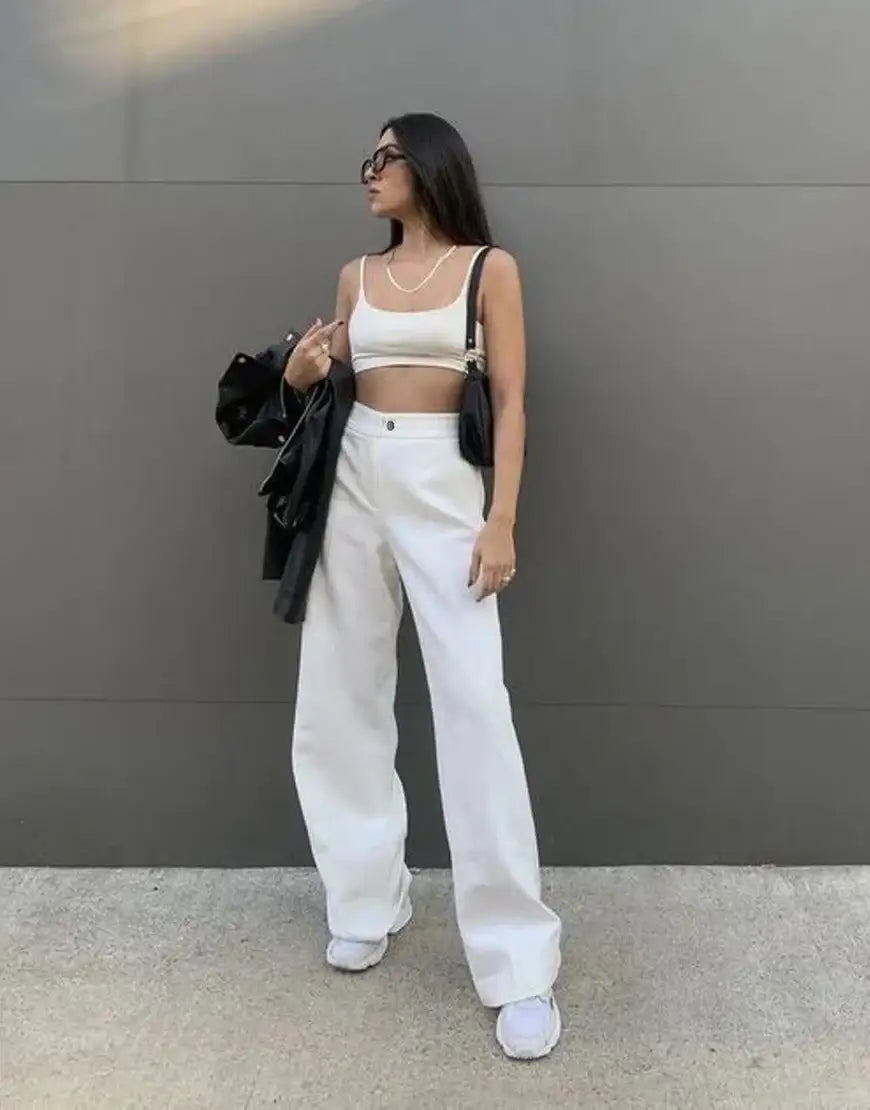 MANGO White High-Waist Loose Leg Jeans (Minor Fault) - lessthan1thousand