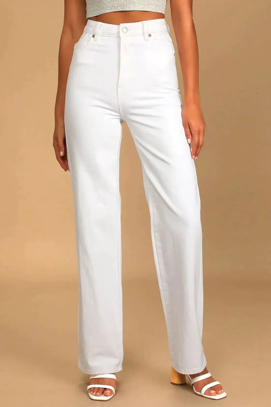 MANGO White High-Waist Loose Leg Jeans (Minor Fault) - lessthan1thousand
