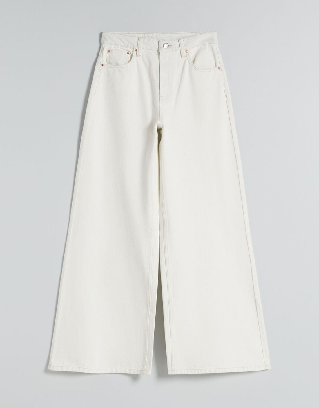 MANGO White High-Waisted Wide-Leg Jeans. - lessthan1thousand