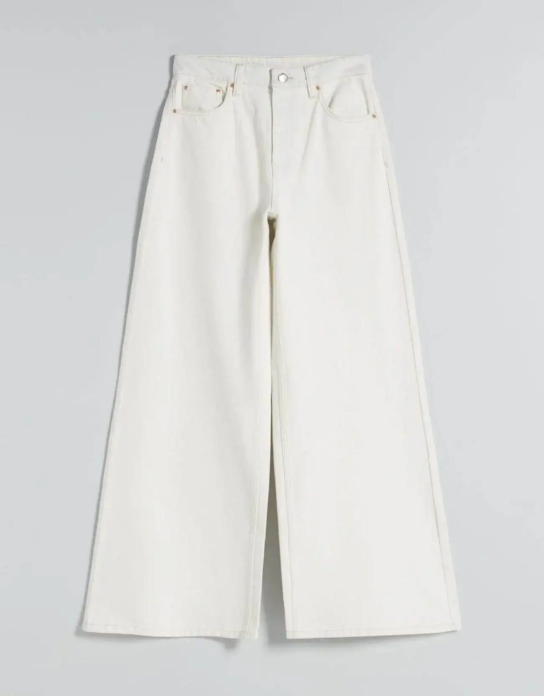 White High-Waisted Wide-Leg Jeans (Minor Fault) - lessthan1thousand