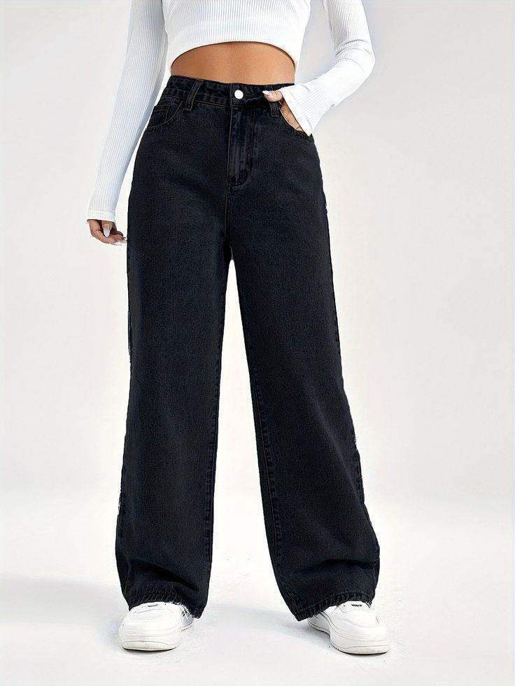 Bershka Black High-Waist Loose Jeans. - lessthan1thousand