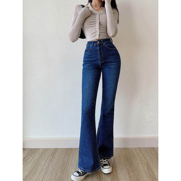 Bershka Dark Blue High-Waisted Flare Jeans. - lessthan1thousand