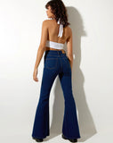 MNG Dark Blue High-Waisted Flare Jeans. - lessthan1thousand