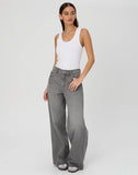 MNG Dark Grey Wide-Leg Jeans.