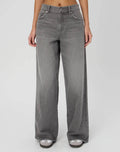 Zara Dark Grey Wide-Leg Jeans (Dark In color).Minor Fault - lessthan1thousand