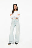 MNG High-Waisted Blue Wide-Leg Jeans.