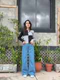 MNG High-Waisted Light Blue Wide-Leg Jeans. - lessthan1thousand