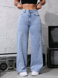 MNG Light-Blue High-Waisted Loose Jeans - lessthan1thousand