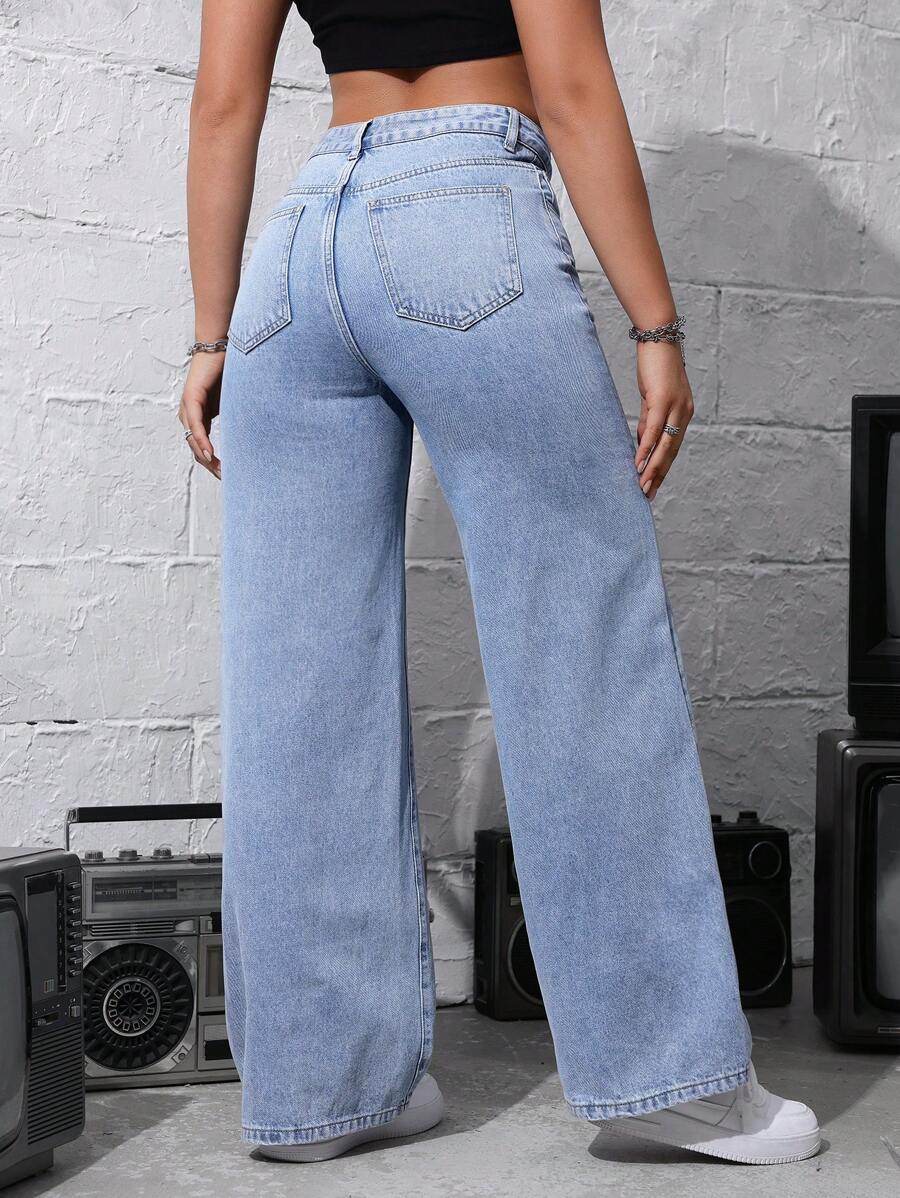 MNG Light-Blue High-Waisted Loose Jeans - lessthan1thousand