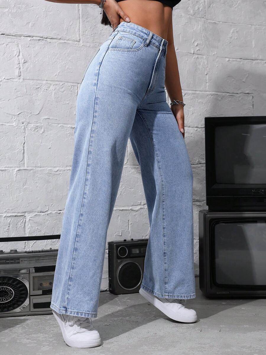 MNG Light-Blue High-Waisted Loose Jeans - lessthan1thousand
